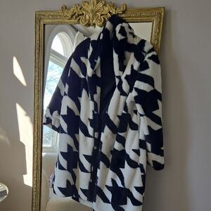 Stylish Black and White Women's Coat